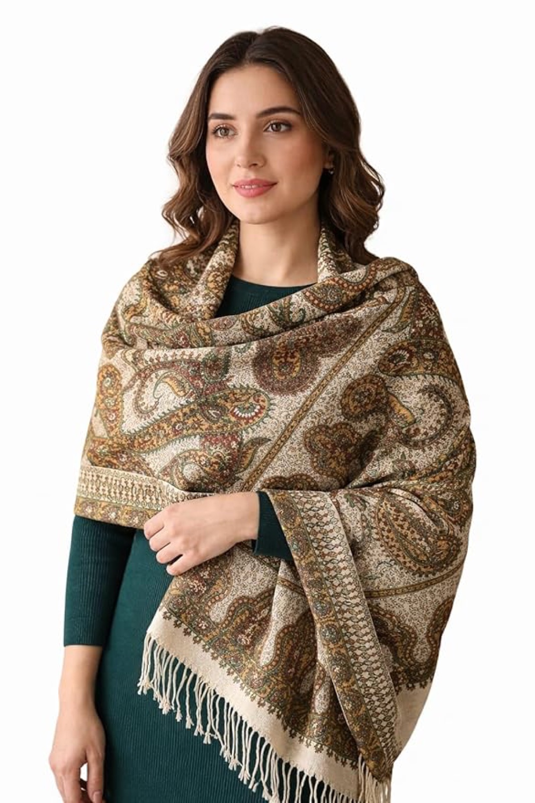 Olive Paisley Shawl