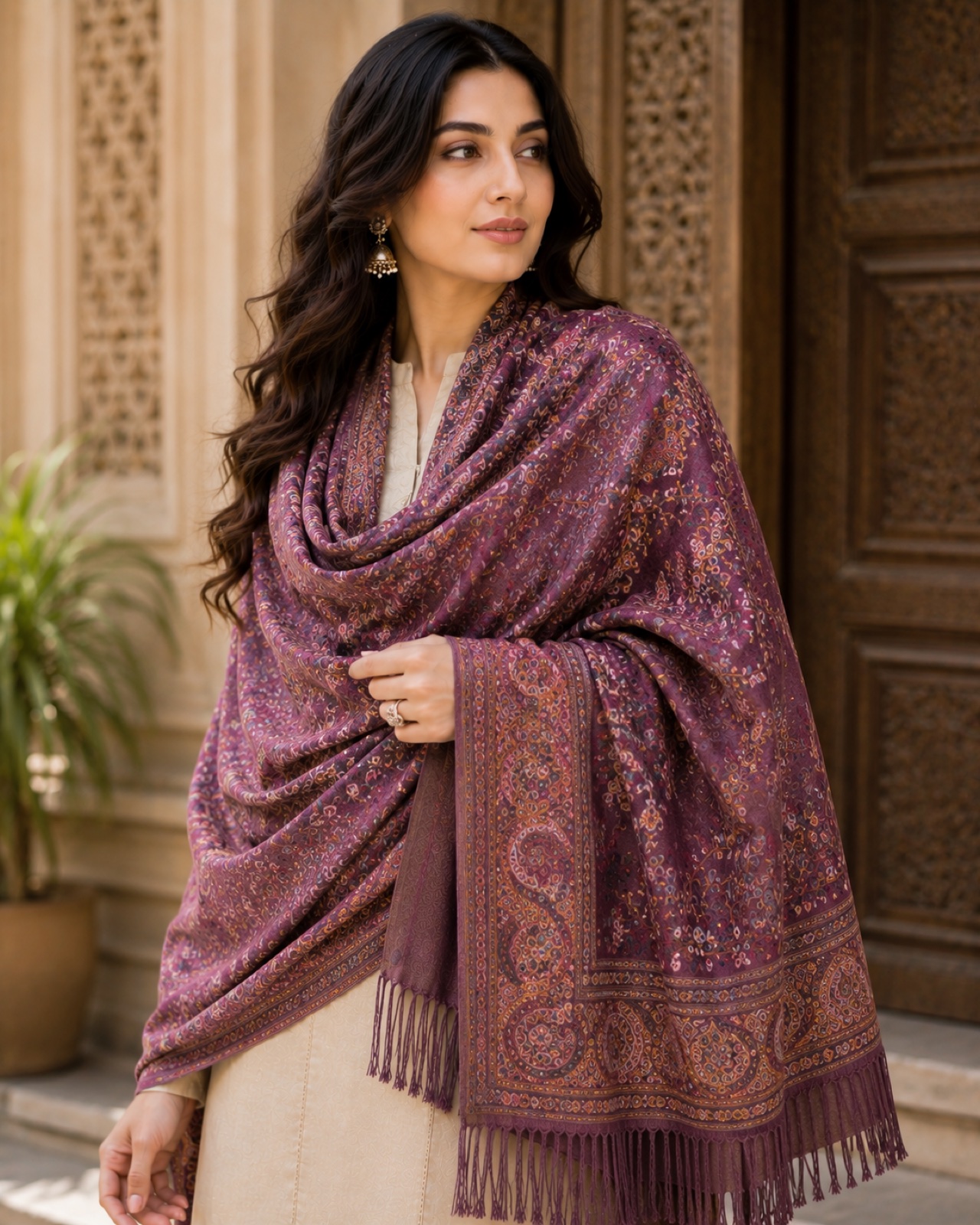 Plum Paisley Shawl