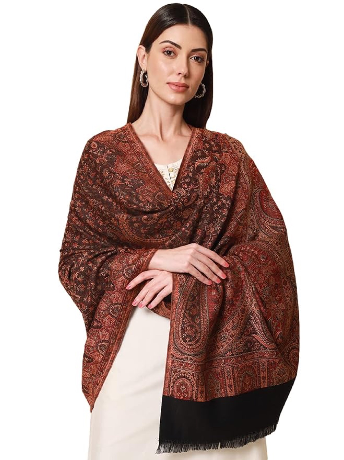Rust Paisley Shawl