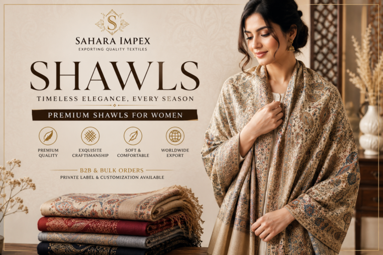 Premium shawls for women by Sahara Impex – elegant paisley shawl collection